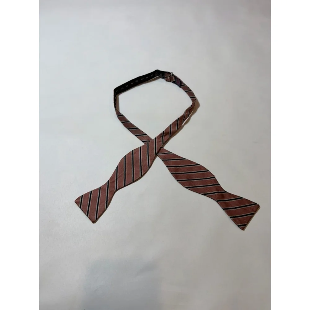 Briar Handmade Mens Bow Tie Pink Blue Stripe Adjustable Wedding Easter